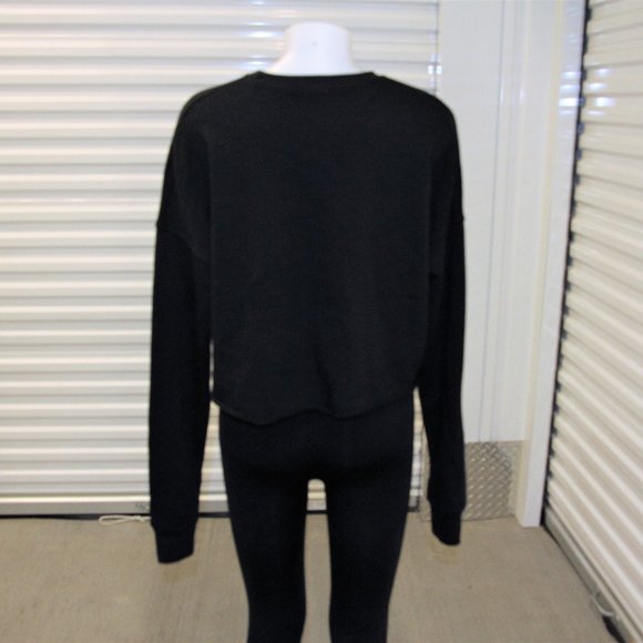 Bella Canvas Black Cropped Sweatshirt Size Large - Picture 6 of 9